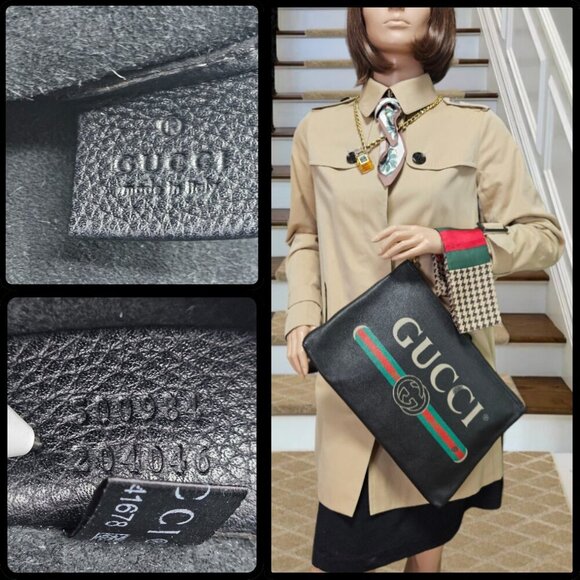 Gucci  Black Leather Portfolio Clutch - Picture 3 of 17
